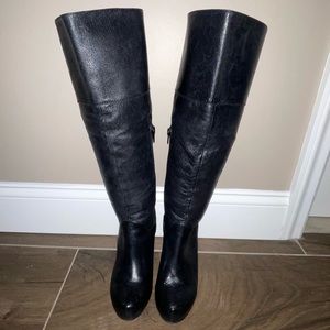 Steve Madden,Black,Size7.5,knee-high leather boots